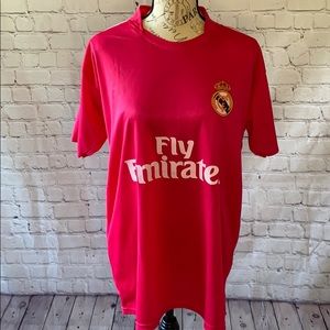 M SBYL Real Madrid Fly Emirates soccer jersey top